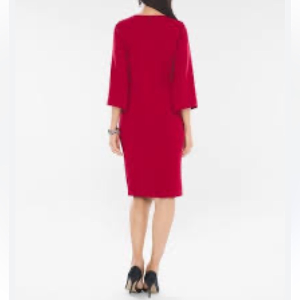NEW Chico's Kimono Sleeve Dress Sz 3 16-18 Red Closet Essential Minimalist - Picture 6 of 14